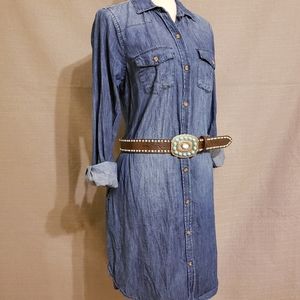 MERONA Cotton Chambray Button Down Shirt Dress